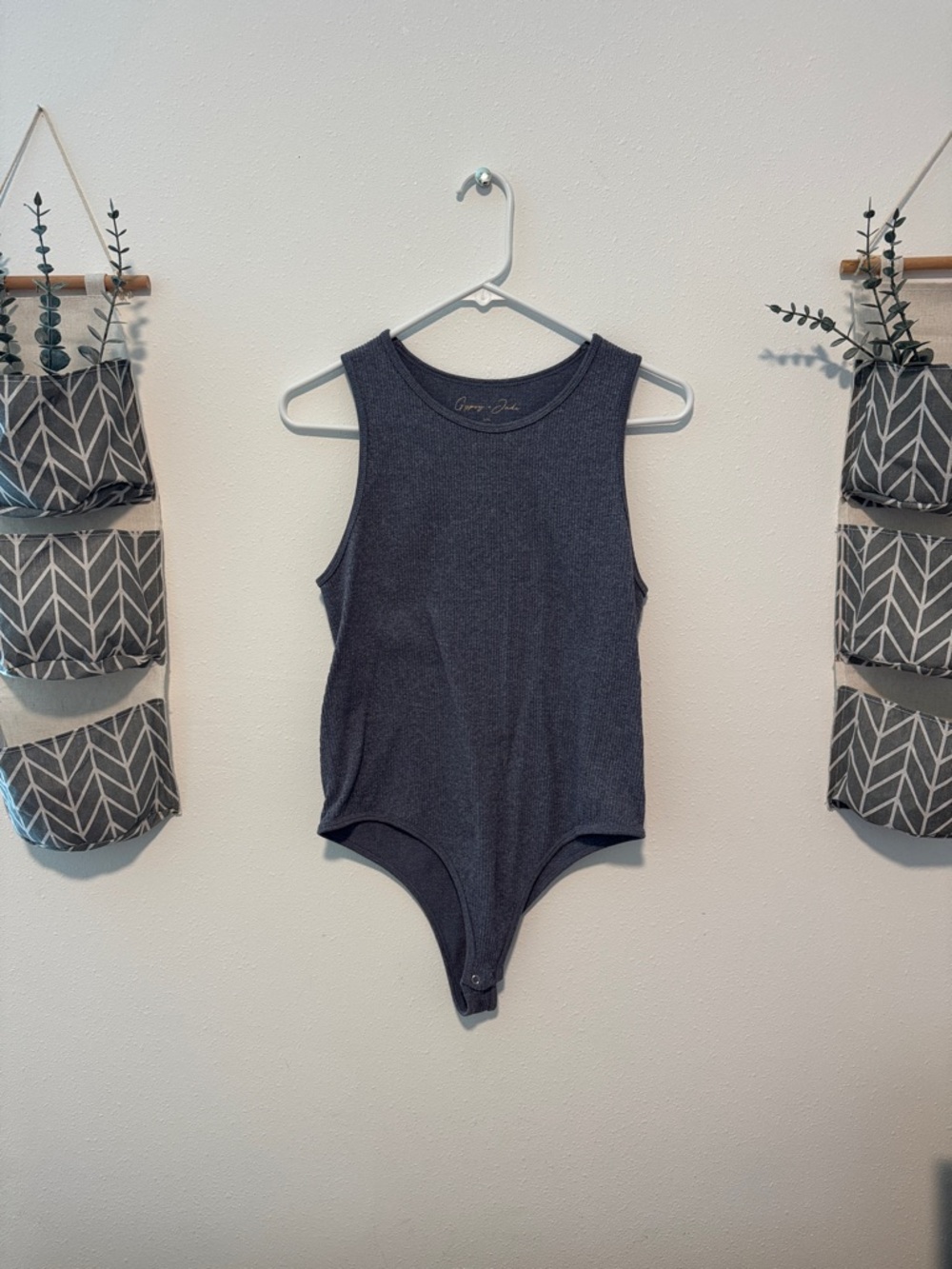 Sleeveless Charcoal Bodysuit - Everyday Tank Bodysuit